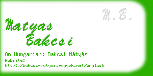 matyas bakcsi business card